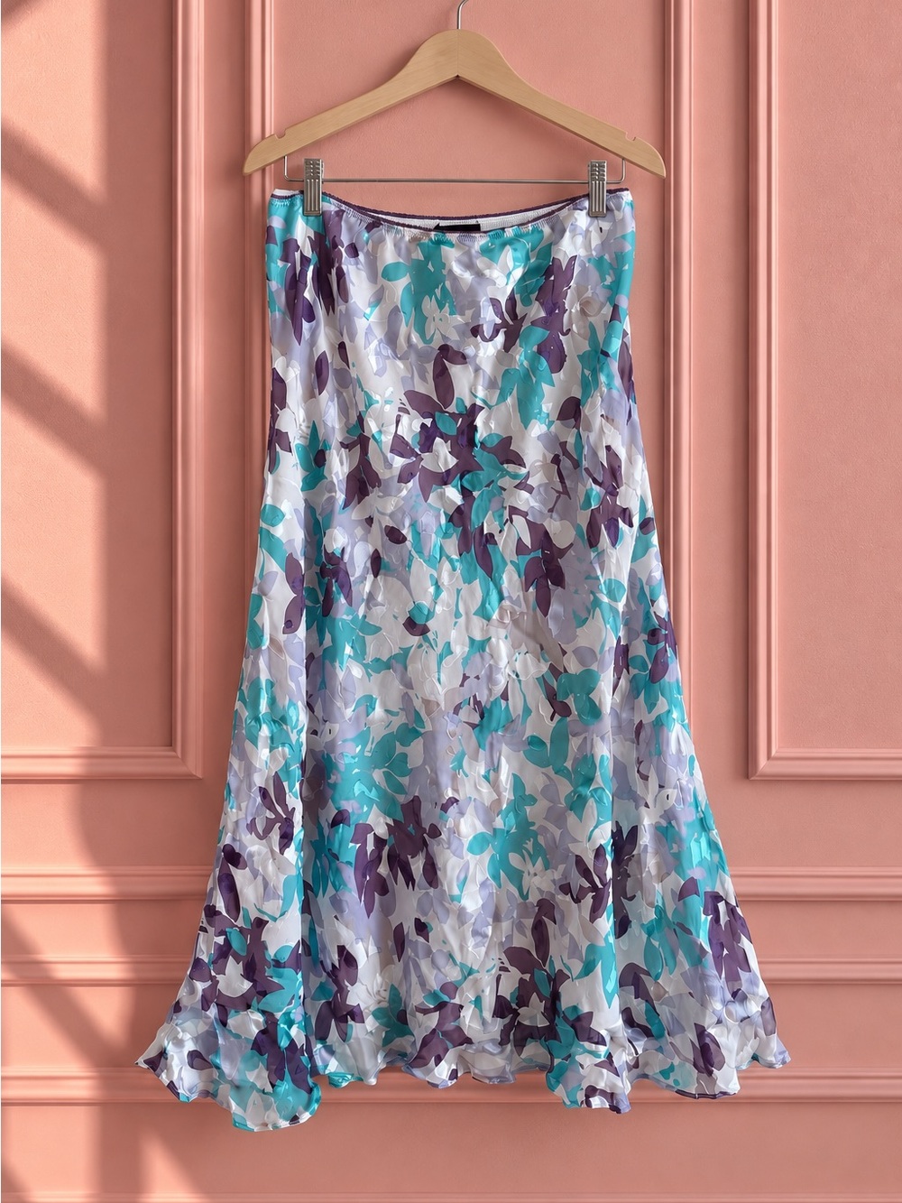Y2K Silk Floral Maxi Skirt Size 12
